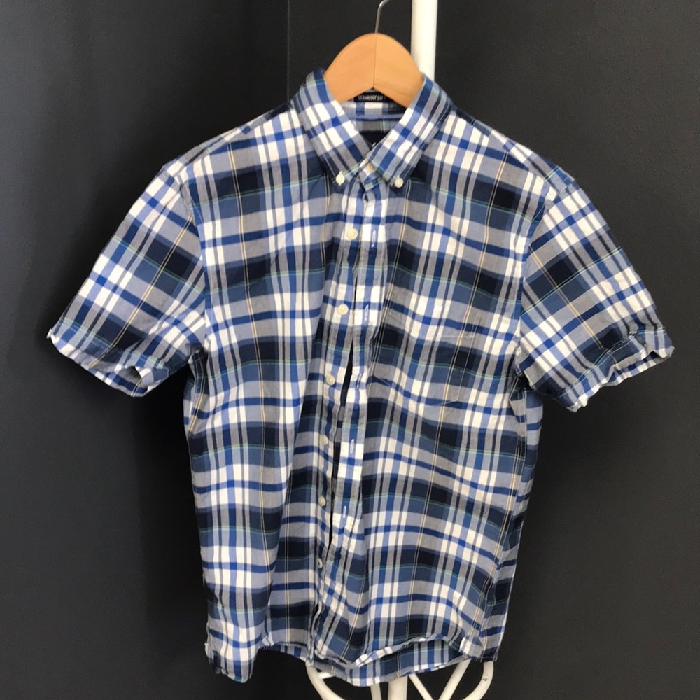 Blue short sleeve oxford